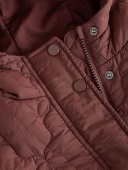Burgundy Red Butterfly Quilted Shower Resistant Jacket (3-16yrs) - Image 8 of 9