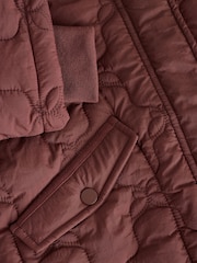 Burgundy Red Butterfly Quilted Shower Resistant Jacket (3-16yrs) - Image 9 of 9