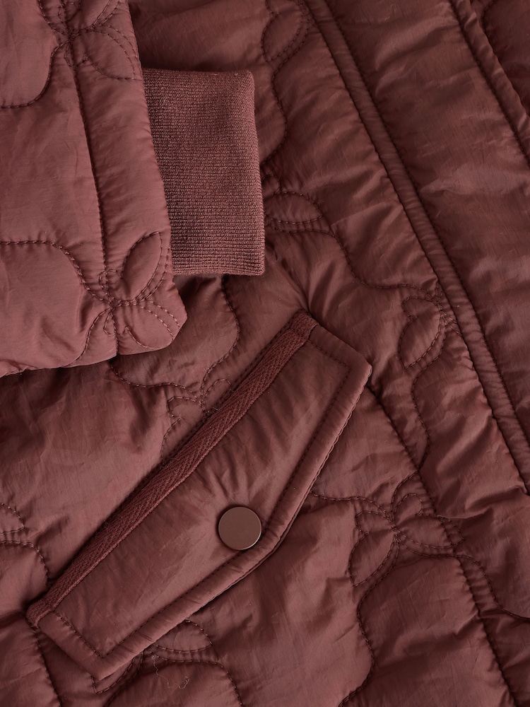 Burgundy Red Butterfly Quilted Shower Resistant Jacket (3-16yrs) - Image 9 of 9 Burgundy Red Butterfly Quilted Shower Resistant Jacket (3-16yrs) - Image 9 of 9