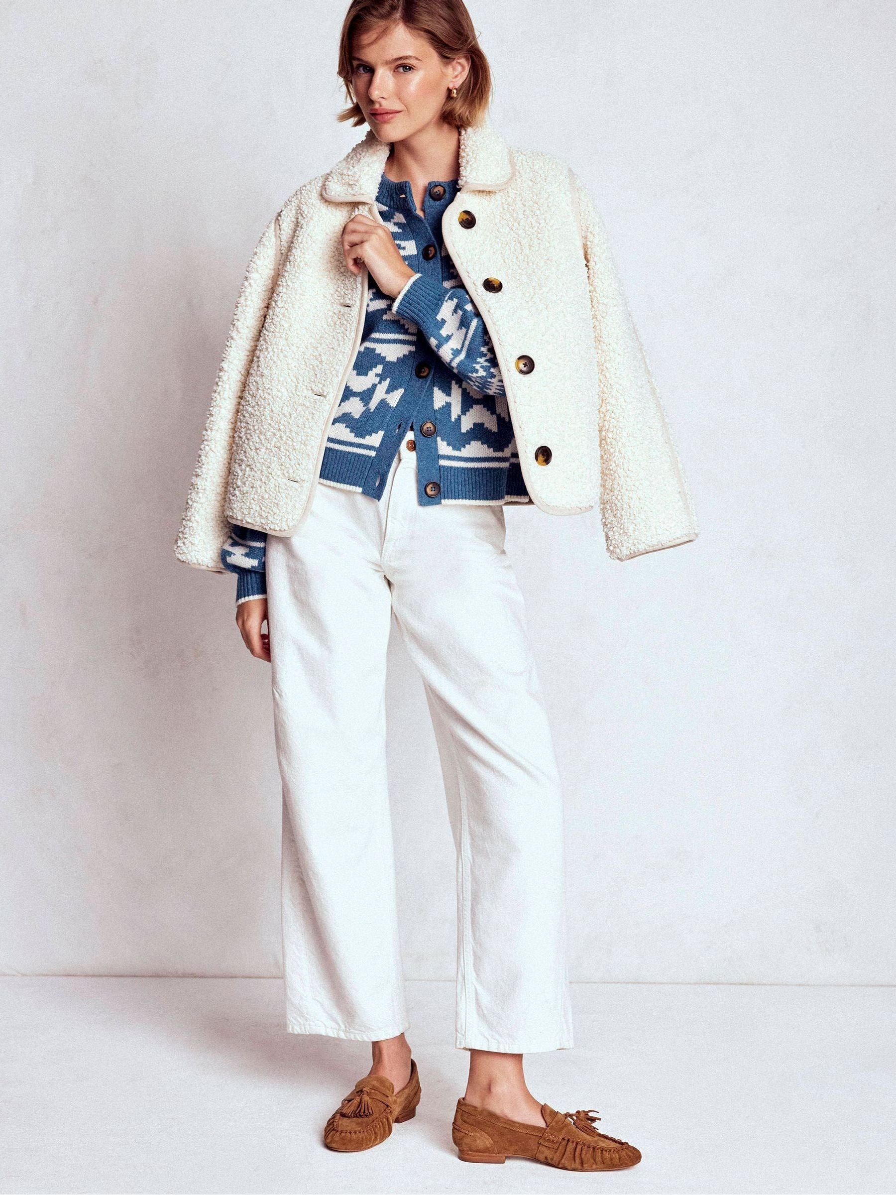 Buy Boden Blue Abi Jacquard Cardigan from Next USA