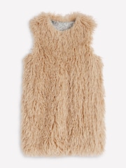 Boden Cream Faux Fur Long Gilet - Image 5 of 5