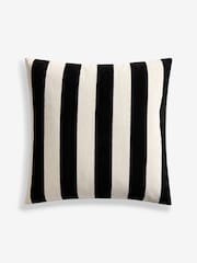 Black/White 59 x 59cm Chenille Stripe Cushion - Image 1 of 4