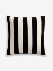 Black/White 59 x 59cm Chenille Stripe Cushion - Image 4 of 4