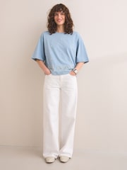 Blue Embellished Paisley Short Sleeve Crew Neck T-Shirt - Image 2 of 7