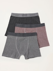 FatFace 3 Pack Grey/Striped/Red Boxers - Image 1 of 3