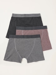 FatFace 3 Pack Grey/Striped/Red Boxers - Image 2 of 3