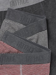 FatFace 3 Pack Grey/Striped/Red Boxers - Image 3 of 3