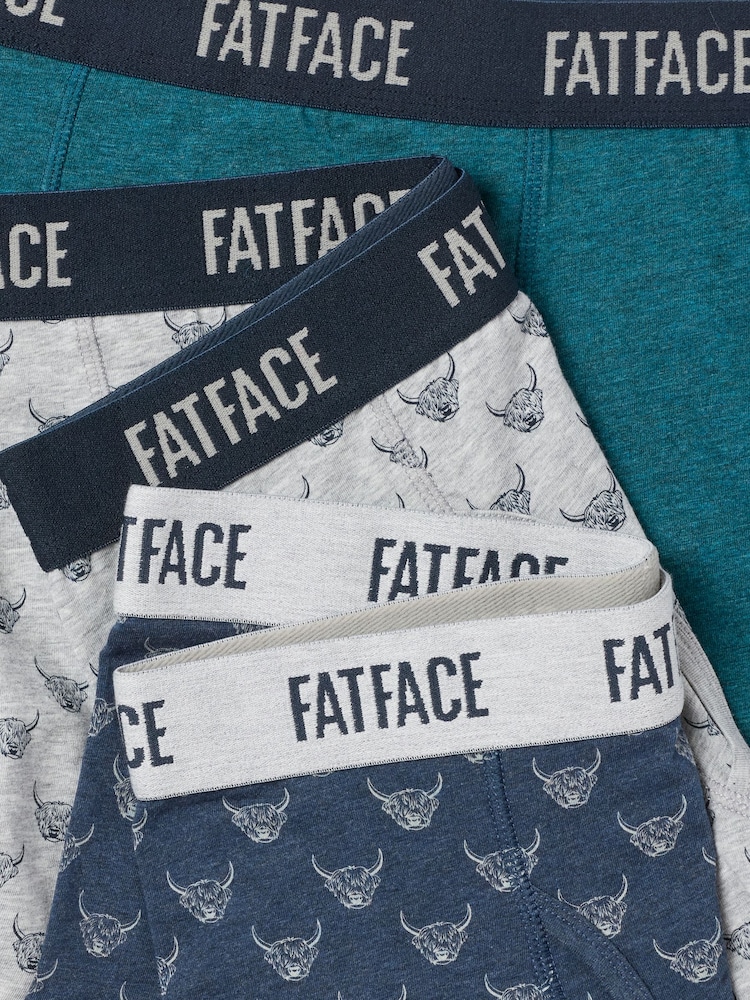 FatFace 3 Pack Multi Highland Cow Boxers - Image 3 of 3 FatFace 3 Pack Multi Highland Cow Boxers - Image 3 of 3