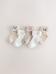 Neutral Character Roll Top Baby Socks 5 Pack - Image 1 of 3