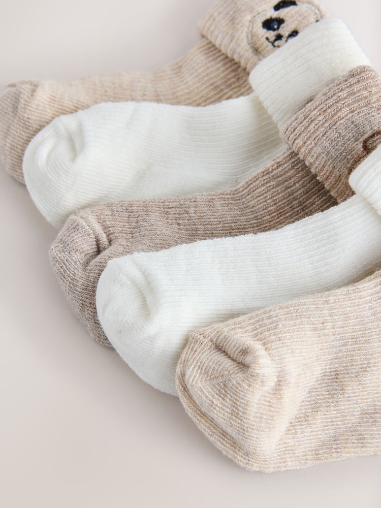 Neutral Character Roll Top Baby Socks 5 Pack - Image 3 of 3