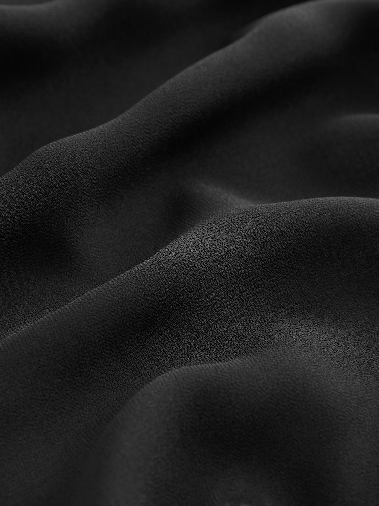 Black Mesh Wide Leg Trousers With Skirt Overlay - Image 6 of 6