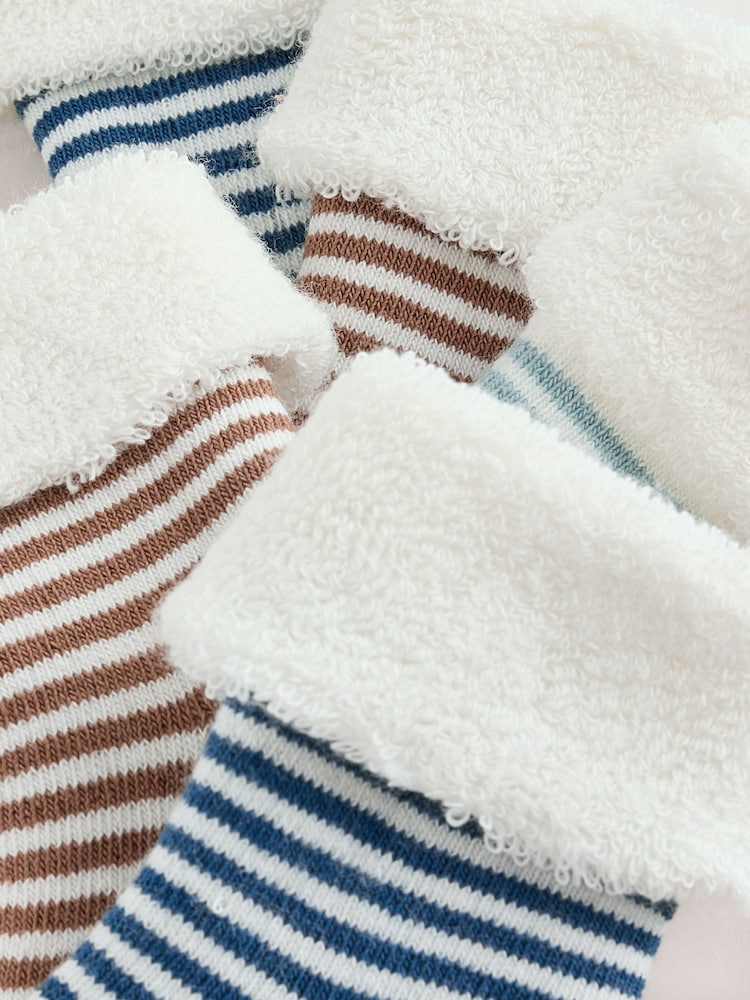 À rayures - Roll Top Towel Baby Socks 5 Pack - Image 3 de 3 À rayures - Roll Top Towel Baby Socks 5 Pack - Image 3 de 3