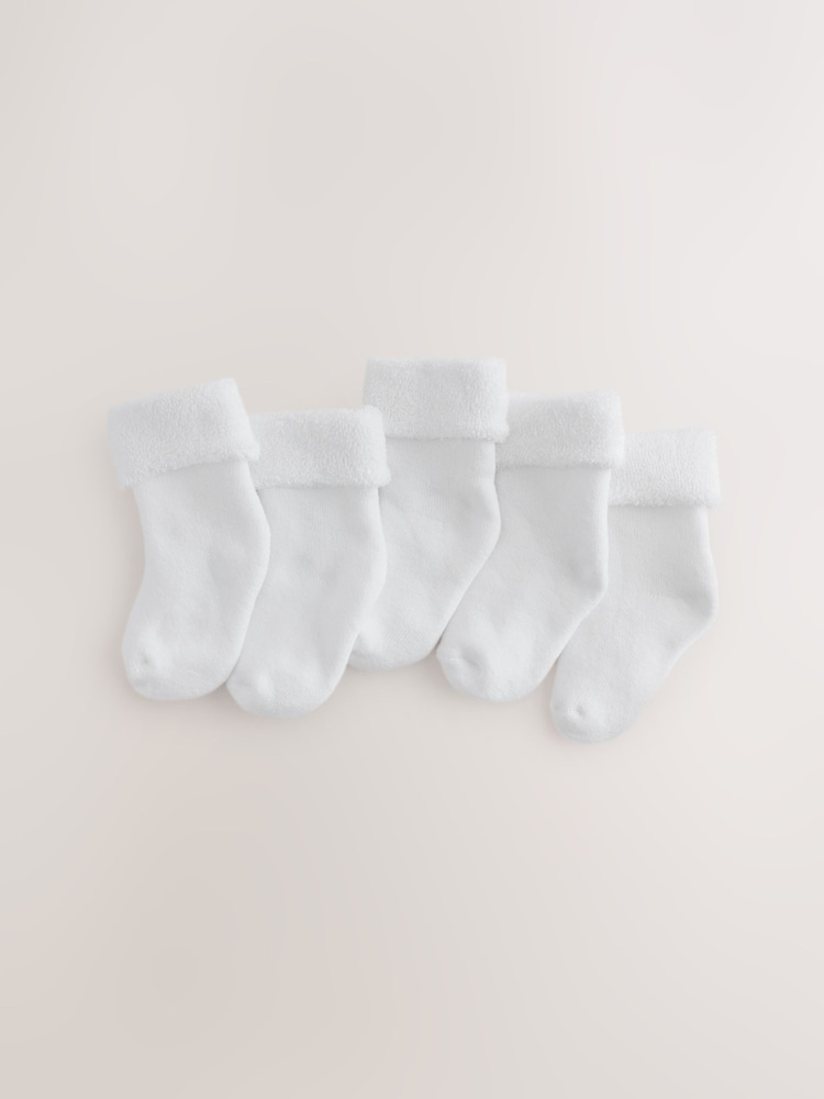 pâle - Roll Top Towel Baby Socks 5 Pack - Image 1 de 3 pâle - Roll Top Towel Baby Socks 5 Pack - Image 1 de 3