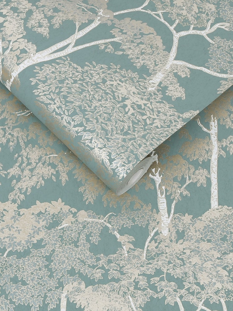 Graham & Brown Duck Egg Idyll Tree A4 Wallpaper Sample - Image 3 of 3 Graham & Brown Duck Egg Idyll Tree A4 Wallpaper Sample - Image 3 of 3