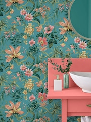 Graham & Brown Blue Tesronto A4 Wallpaper Sample - Image 1 of 3