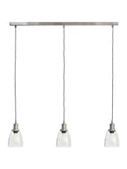 Garden Trading Satin Nickel Finish Hoxton Domed Pendant Trio Ceiling Light - Image 3 of 3