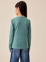 Teal Blue Supersoft Long Sleeve Top (3-16yrs) - Image 3 of 4
