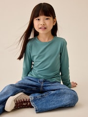 Teal Blue Supersoft Long Sleeve Top (3-16yrs) - Image 4 of 4