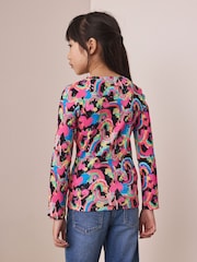 Bright Heart Rainbow Long Sleeve Ribbed Top (3-16yrs) - Image 3 of 8