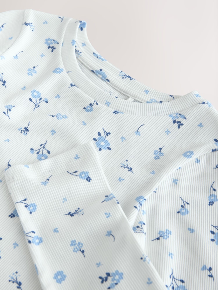 White Ditsy Floral Long Sleeve Ribbed Top (3-16yrs) - Image 8 of 8 White Ditsy Floral Long Sleeve Ribbed Top (3-16yrs) - Image 8 of 8
