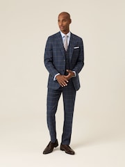 Skopes Blue Meredith Tailored Fit Suit Jacket Windowpane Check - Image 1 of 7