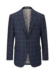 Skopes Blue Meredith Tailored Fit Suit Jacket Windowpane Check - Image 6 of 7