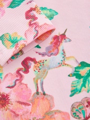 Pink Unicorn Long Sleeve Ribbed Top (3-16yrs) - Image 4 of 4