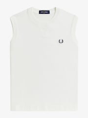 Fred Perry White Peached Jerey Tank Top - Image 1 of 3