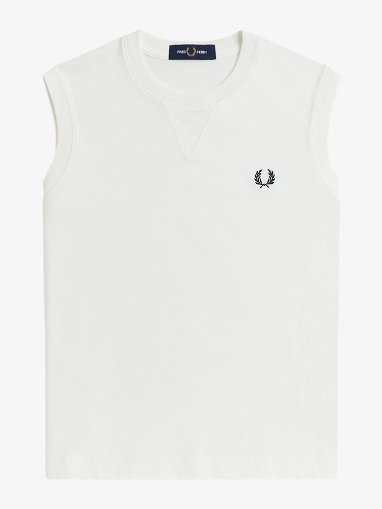 Fred Perry White Peached Jerey Tank Top - Image 1 of 3