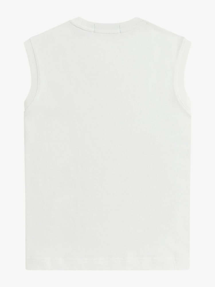 Fred Perry White Peached Jerey Tank Top - Image 2 of 3