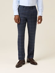 Skopes Blue Meredith Tailored Fit Suit Trousers Windowpane Check - Image 2 of 5