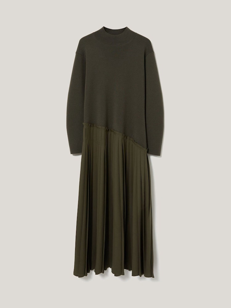 Jigsaw Green Pleated Skirt Jumper Dress - Image 6 of 6 Jigsaw Green Pleated Skirt Jumper Dress - Image 6 of 6