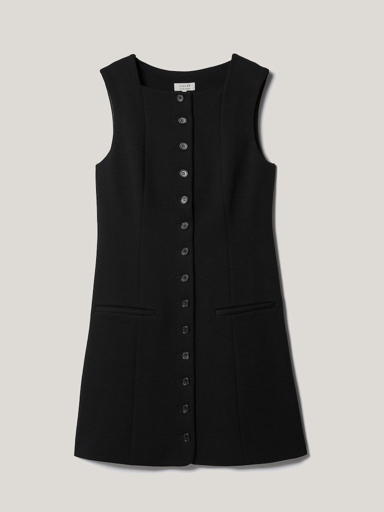 Jigsaw Black Square Neck Waistcoat Dress - Image 5 of 5 Jigsaw Black Square Neck Waistcoat Dress - Image 5 of 5