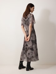 Jigsaw Grey Antique Floral Midi Dress - Image 2 of 4