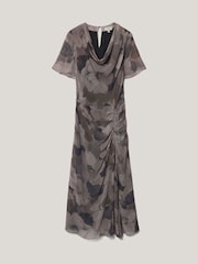 Jigsaw Grey Antique Floral Midi Dress - Image 4 of 4