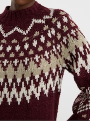 JD Williams Purple Fairisle Jumper Dress - Image 4 of 4