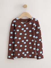 Chocolate Brown Spot Long Sleeve Ribbed T-Shirts 4 Pack (3-16yrs) - Image 2 of 8