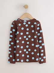 Chocolate Brown Spot Long Sleeve Ribbed T-Shirts 4 Pack (3-16yrs) - Image 3 of 8