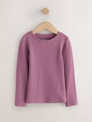 Chocolate Brown Spot Long Sleeve Ribbed T-Shirts 4 Pack (3-16yrs) - Image 5 of 8