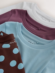 Chocolate Brown Spot Long Sleeve Ribbed T-Shirts 4 Pack (3-16yrs) - Image 8 of 8