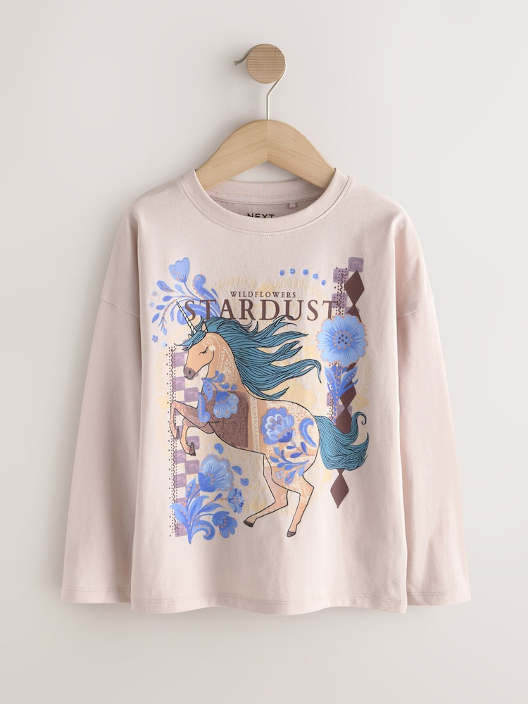 Lilac Purple Unicorn Long Sleeve T-Shirts 5 Pack (3-16yrs) - Image 2 of 9