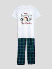 Personalised Dreaming of Golf Christmas Pyjamas by My Amerian Golf - Image 1 of 6