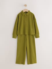 Olive Green Rugby Wide Leg Set (3-16yrs) - Image 7 of 11