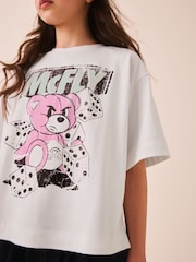 White McFly Oversized Boxy Graphic T-Shirt (3-16yrs) - Image 4 of 4