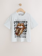 Ecru Sequin Rolling Stones Oversized T-Shirt (3-16yrs) - Image 6 of 9