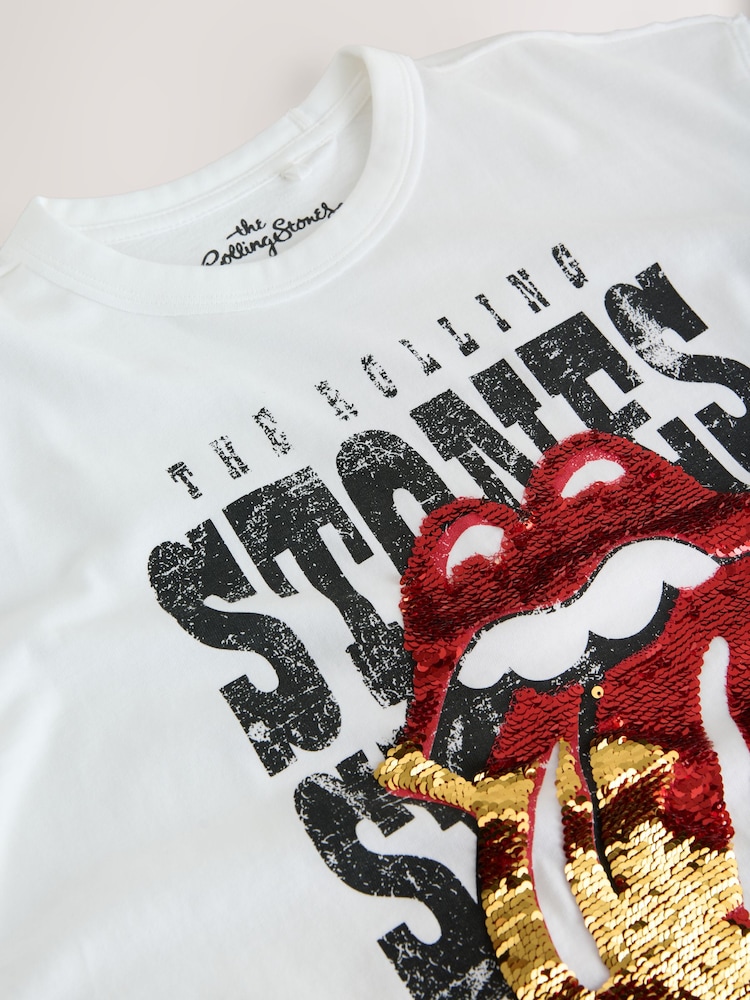 Ecru Sequin Rolling Stones Oversized T-Shirt (3-16yrs) - Image 9 of 9 Ecru Sequin Rolling Stones Oversized T-Shirt (3-16yrs) - Image 9 of 9