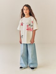 Cream Disney Stitch Oversized Graphic T-Shirt (3-16yrs) - Image 1 of 8