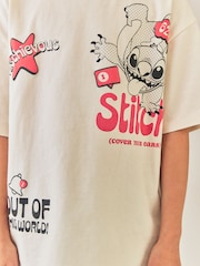 Cream Disney Stitch Oversized Graphic T-Shirt (3-16yrs) - Image 4 of 8