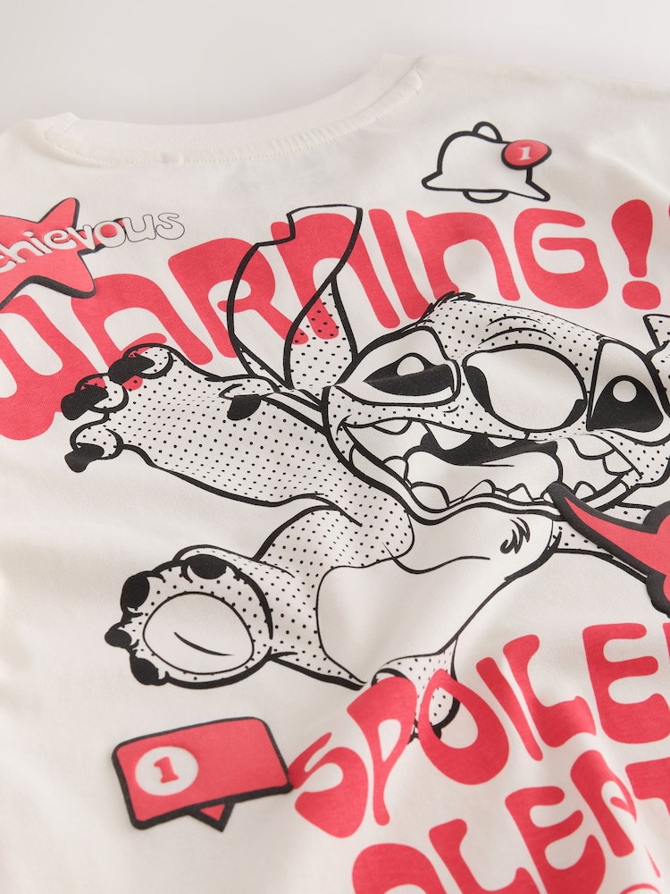 Cream Disney Stitch Oversized Graphic T-Shirt (3-16yrs) - Image 8 of 8