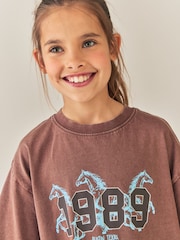 Brown Horse Oversized Graphic T-Shirt (3-16yrs) - Image 4 of 5